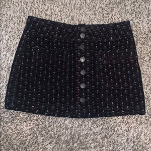 Free People Corduroy Button Up Low-rise Skirt